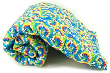 Rainbow Tie Dye Paws & Bones Pet Blanket