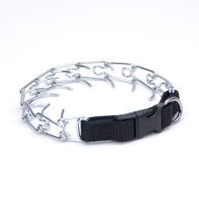 Titan Easy-On Dog Prong Training Collar with Buckle (Color: Silver, Size: Small)