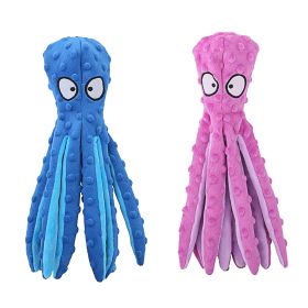 2Pcs Squeaky Dog Toys No Stuffing Crinkle Plush Octopus Dog Teething Toy Interactive Dog Toy Dog Training Toy For Puppy Small Medium Large Dog (Option: DogToy(BluePink))