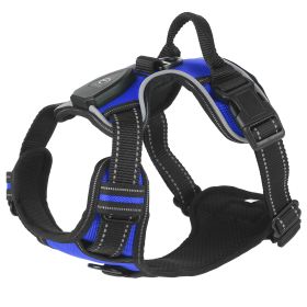 Light Up Dog Harness Rechargeable LED Dog Harness No Pull Lighted Dog Vest with Handle for Small/Medium/Large Dogs (Option: DogHarness(DarkBlueL))