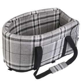Console Pet Car Seat with Storage Pocket Booster Car Seat Portable Pet Travel Bag Machine Washable Pet Seat Fit For Small Dog Cat (Option: PetCarSeat(BlackWhite))
