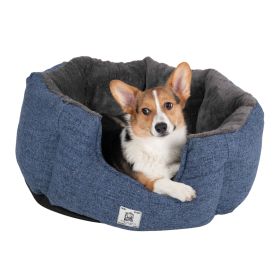 Chill Kuzzi FIR Round Bed (Color: Blue, Size: Small)