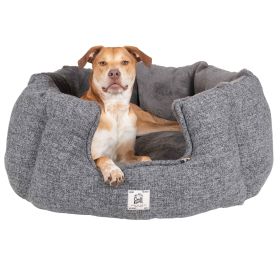 Chill Kuzzi FIR Round Bed (Color: Grey, Size: Medium)