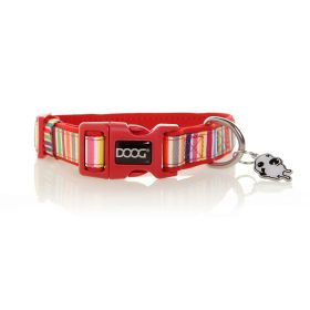 Neoprene Dog Collar Scooby (Color: Red/Rainbow, Size: Large)