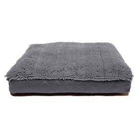 Dirty Dog Rectangle Bed (Color: Cool Grey, Size: Large)