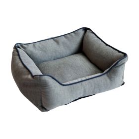Repelz-It Upholstery Chenille Lounger Pet Bed (Color: Grey/Blue, Size: Extra Small)
