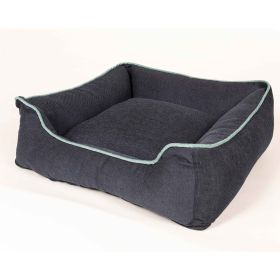 Repelz-It Upholstery Chenille Lounger Pet Bed (Color: Blue/Grey, Size: Small)
