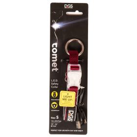 Comet Rechargeable Light Up Dog Collar (Color: Red, Size: Small)