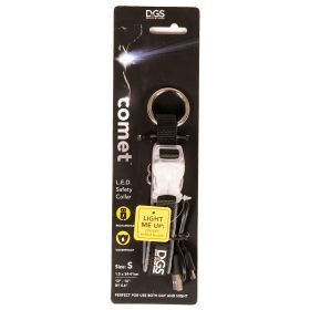 Comet Rechargeable Light Up Dog Collar (Color: Black, Size: Small)