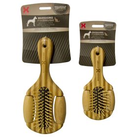Massaging Pet Pin Brush (Color: Brown, Size: Large)