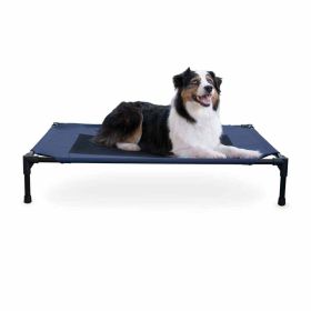 Original Pet Cot Elevated Pet Bed (Color: Blue, Size: Large)