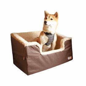 Bucket Booster Pet Seat Collapsible Rectangle (Color: Tan, Size: Large)