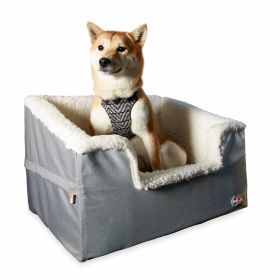 Bucket Booster Pet Seat Collapsible Rectangle (Color: Gray, Size: Large)