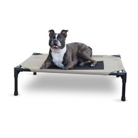 Original Pet Cot Elevated Pet Bed (Color: Taupe/Black, Size: Medium)