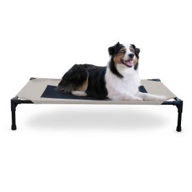 Original Pet Cot Elevated Pet Bed (Color: Taupe/Black, Size: Large)