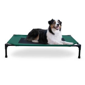 Original Pet Cot Elevated Pet Bed (Color: Green/Black, Size: Large)