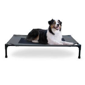 Original Pet Cot Elevated Pet Bed (Color: Charcoal/Black, Size: Large)