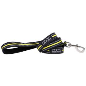 Neoprene Dog Leash Bolt Neon (Color: Black/Yellow, Size: Large)