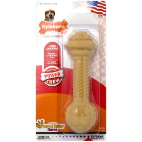 Power Chew Barbell Peanut Butter Dog Toy (Size: Medium/Large)
