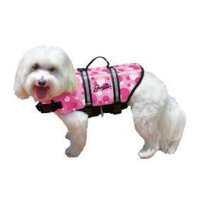 Nylon Dog Life Jacket (Color: Pink Bubbles, Size: Medium)