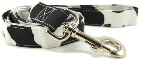 Cow Print Dog Leash (Size: X-Small)