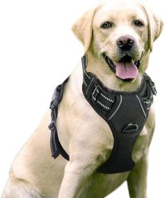 Dog Harness; No-Pull Pet Harness with 2 Leash Clips; Adjustable Soft Padded Dog Vest; Reflective No-Choke Pet Oxford Vest with Easy Control Handle for (Color: Baby Blue, Size: X-Large)