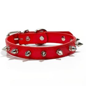 Anti-Bit Pet Necklace; Durable Dog Rivet Collar For Puppy; Pet Supplies (Color: Pink, Size: M)