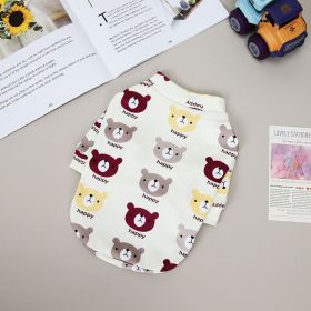Pet clothes Dog clothes Autumn and winter new cat pet clothes Two leg sweater 22 Happy bear bottoming shirt (colour: 22 Happy Bear Undercoat - Red, Size: XXL)