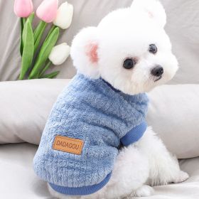 Pet Sweater; Warm Winter Plush Dog Sweater Knitwear Cat Vest; For Small & Medium Dogs (Color: Navy Blue, Size: S)