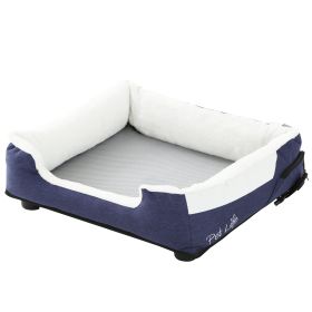 Pet Life "Dream Smart" Electronic Heating and Cooling Smart Pet Bed (Color: Navy, Size: Medium)