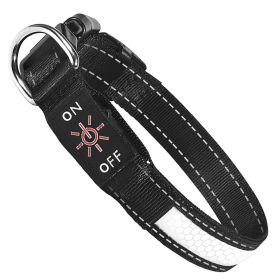 Light Up Dog Collar LED Dog Collar Safety Night Glowing Dog Collar with 9 Light Colors IPX7 Waterproof USB Rechargeable (Size: S)
