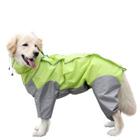 A Raincoat for all small and large dogs; Pet raincoat Medium large dog Golden hair Samo Alaska waterproof four foot raincoat Dog hooded raincoat (colour: Pink, Size: 22)