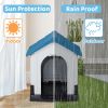 26 inch Plastic Dog House, Indoor Outdoor Doghouse Pet House with Air Vents and Elevated Floor