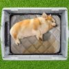 26 inch Plastic Dog House, Indoor Outdoor Doghouse Pet House with Air Vents and Elevated Floor