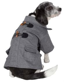 Military Static Rivited Fashion Collared Wool Pet Coat (Size: Small)