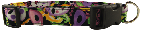 Mardi Gras Masks Dog Collar (Size: Small)