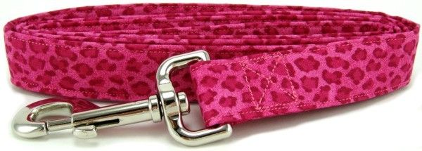 Pink Leopard Spots Dog Leash (Size: X-Small)