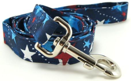Red White & Blue Shooting Stars Dog Leash (Size: X-Small)