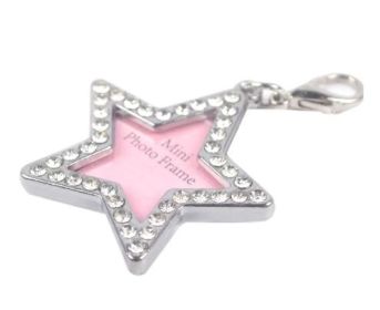 Rhinestone Writable Name Telephone ID Tags for Dogs Cats (Pet Shape: Pet Star)